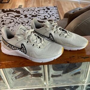 Nike Cream and Leopard Accent Sneakers